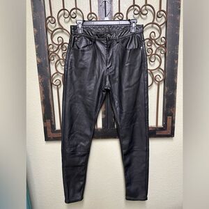 Zara faux leather zip up button pants